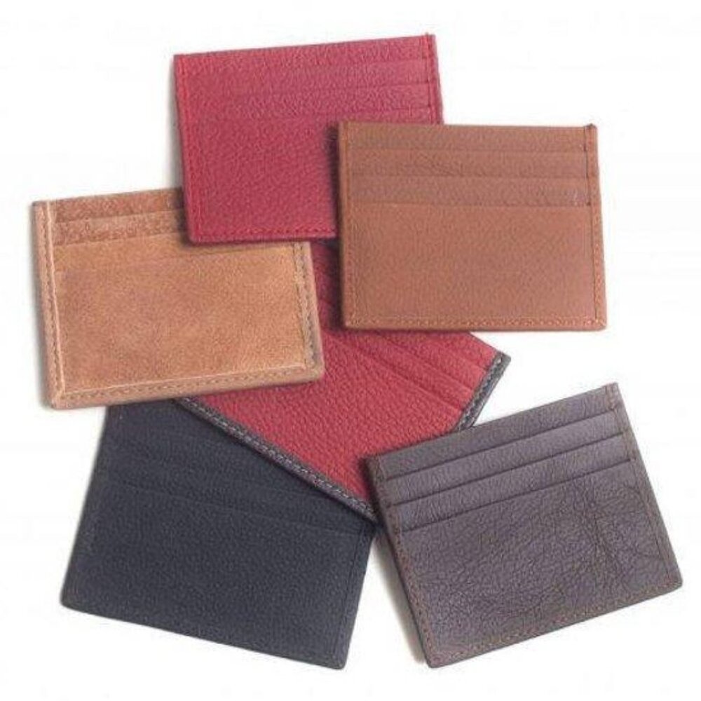Gio Handcrafted Luxurious Italian Leather Unisex 6 Card Holder Wallet 7 COLORS